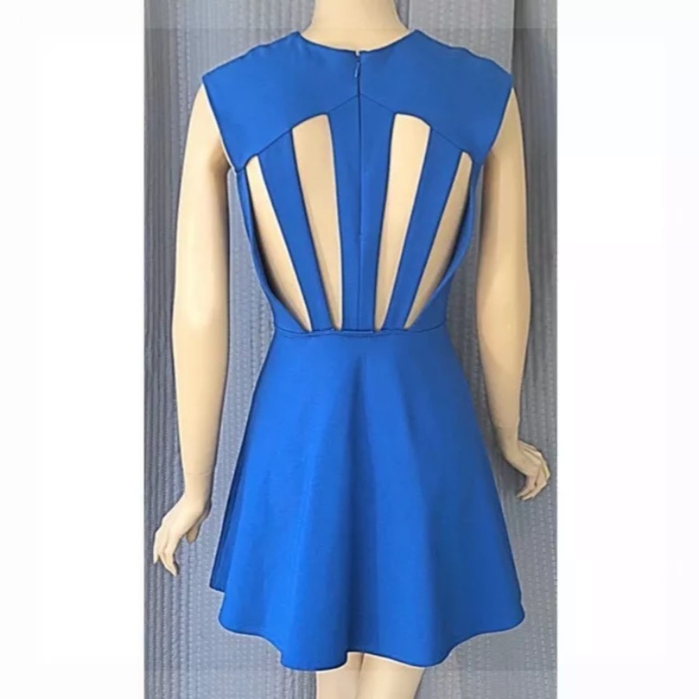 Silence + Noise Blue Sleeveless Skater Dress M